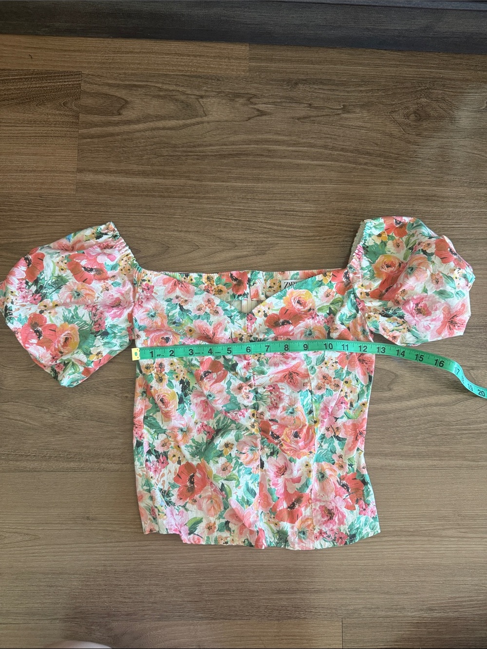 Zara Floral Off the Shoulder Cotton Top XS